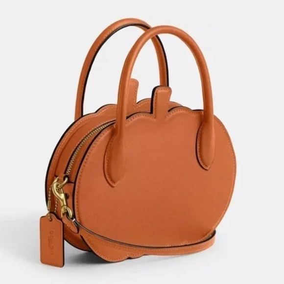 NWT Coach Orange Pumpkin Leather Bag CU868 - Picture 2 of 11